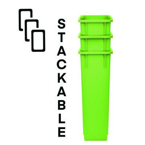 Alpine Industries Slim 23 Gallon Recycling Bin, Plastic, Lime Green (ALP477LGRN)