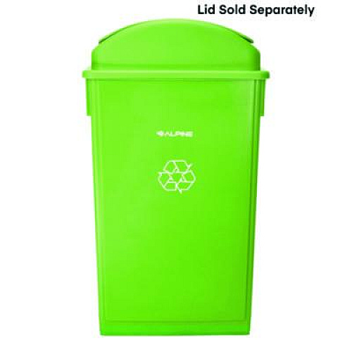 Alpine Industries Slim 23 Gallon Recycling Bin, Plastic, Lime Green (ALP477LGRN)