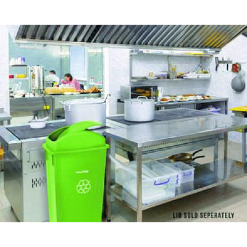 Alpine Industries Slim 23 Gallon Recycling Bin, Plastic, Lime Green (ALP477LGRN)