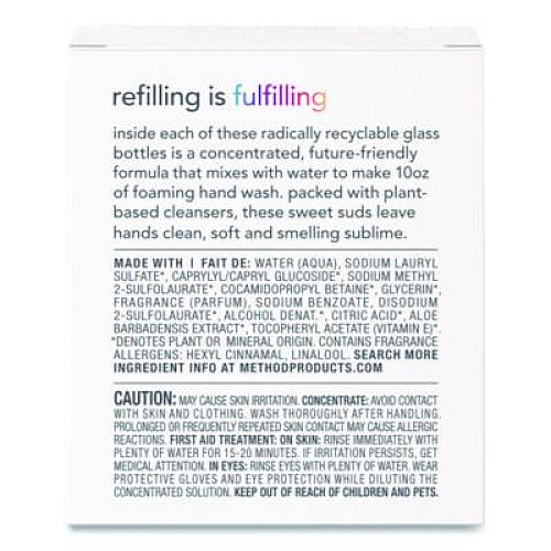 Method Refill + Reuse Foaming Hand Soap Refill Kit, Sea Minerals Scent, (2) 1 oz Refill Bottles, 10 oz Dispenser Bottle (356001)