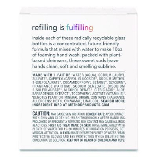 Method Refill + Reuse Foaming Hand Soap Refill, Sea Minerals Scent, 1 oz Refill Bottle, 2/Pack (356009)
