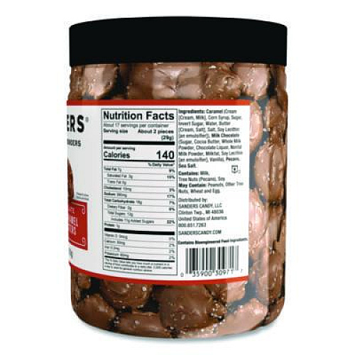 Sanders Small Batch Wonders Sea Salt Caramel Pecan Clusters, 16 oz Tub (MRY30971)