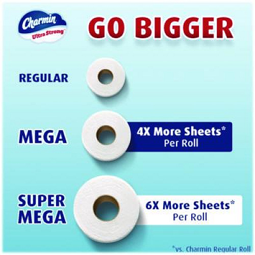 Charmin Ultra Strong Bathroom Tissue, Septic Safe, 2-Ply, White, 363 Sheets/Roll, 12 Rolls/Pack (04311)