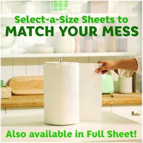 Bounty Select-a-Size Kitchen Roll Paper Towels, 2-Ply, 11 x 5.9, White, 135 Sheets/Roll, 2 Rolls/Pack (06133)