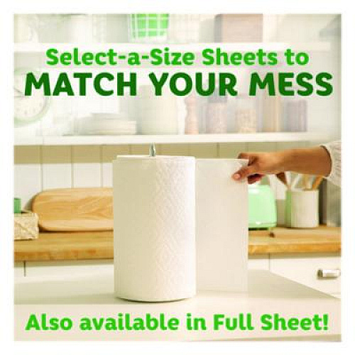 Bounty Select-a-Size Kitchen Roll Paper Towels, 2-Ply, 11 x 5.9, White, 135 Sheets/Roll, 4 Rolls/Pack (06134)