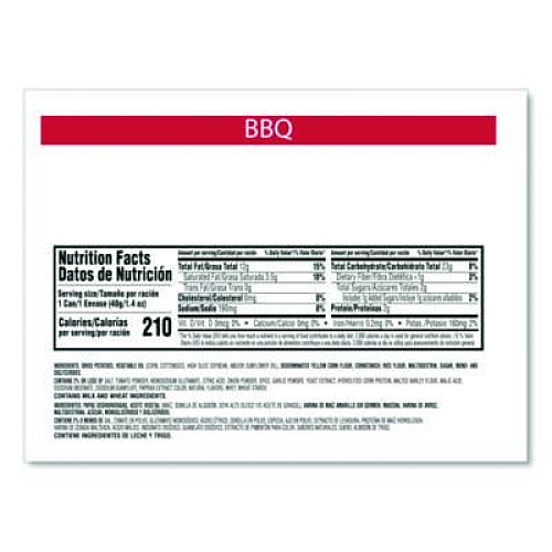 Pringles Grab and Go BBQ Crisps, 1.4 oz Can, 12/Carton (KEE18372)
