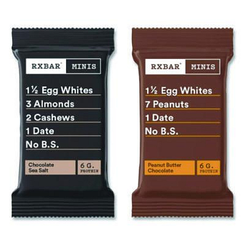 RXBAR Minis Protein Bars, Chocolate Sea Salt and Peanut Butter Chocolate, 0.9 oz Bar, 8/Box (KEE00190)