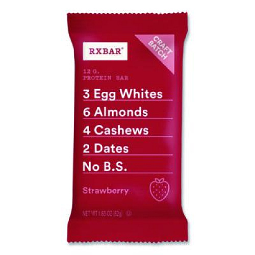 RXBAR Gluten-Free Strawberry Protein Bar, 1.83 oz Bar, 12/Box (KEE00580)