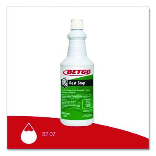 Betco Rest Stop Non-Acid Bowl and Restroom Cleaner, Floral Fresh Scent, 32 oz. Bottle, 12/Carton (0701200)