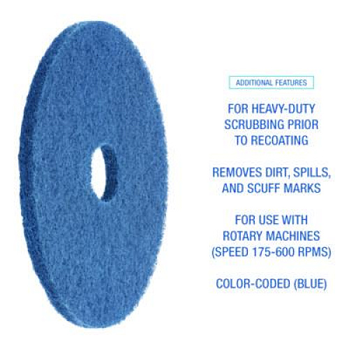 Boardwalk Scrubbing Floor Pads, 13" Diameter, Blue, 5/Carton (4013BLU)