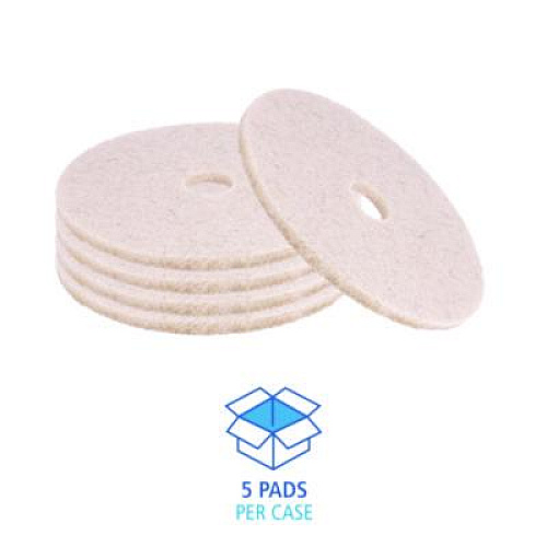Boardwalk Natural Hog Hair Burnishing Floor Pads, 17" Diameter, Tan, 5/Carton (4017NHE)