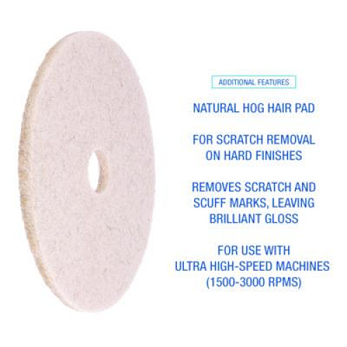 Boardwalk Natural Hog Hair Burnishing Floor Pads, 17" Diameter, Tan, 5/Carton (4017NHE)