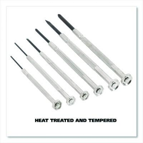 Great Neck Precision Screwdriver Set, Six-Piece, Phillips/Slotted, Assorted Lengths, Polished Steel Handles (GP6C)