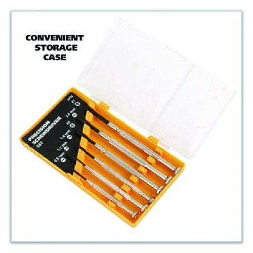 Great Neck Precision Screwdriver Set, Six-Piece, Phillips/Slotted, Assorted Lengths, Polished Steel Handles (GP6C)