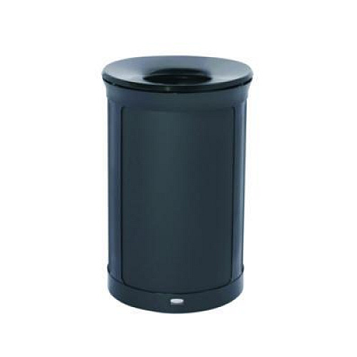 Rubbermaid Commercial ENHANCE Series Waste Receptacle, 33 gal, Metal, Jet Black Metallic (2172842)