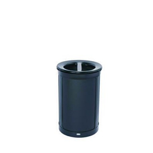 Rubbermaid Commercial ENHANCE Series Waste Receptacle, Dual Top Hole, 23 gal, Metal, Jet Black Metallic (2172844)