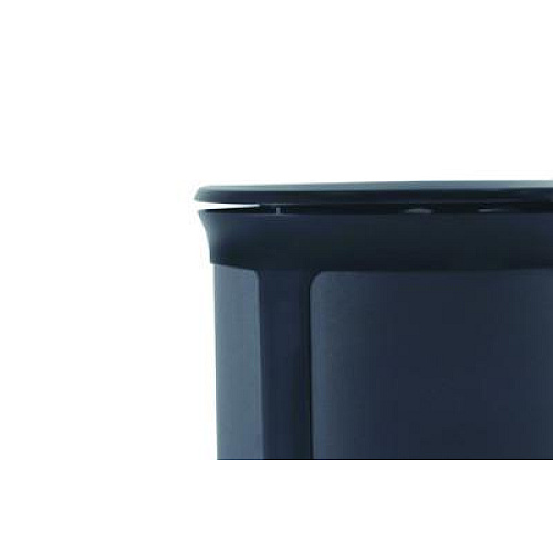 Rubbermaid Commercial ENHANCE Series Waste Receptacle, Dual Top Hole, 23 gal, Metal, Jet Black Metallic (2172844)