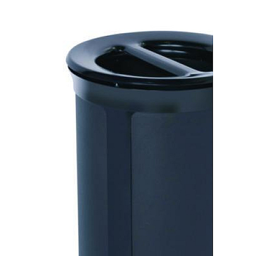 Rubbermaid Commercial ENHANCE Series Waste Receptacle, Dual Top Hole, 23 gal, Metal, Jet Black Metallic (2172844)