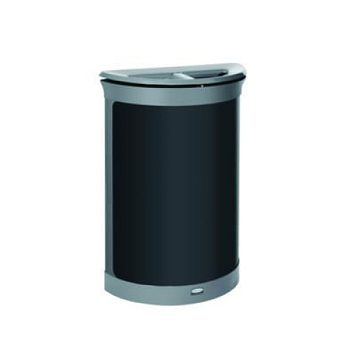 Rubbermaid Commercial ENHANCE Series Waste Receptacle, Dual Top Hole, 11.5 gal, Metal, Pearl Gray/Umbra Gray (2172846)