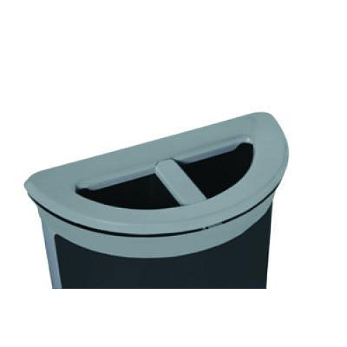 Rubbermaid Commercial ENHANCE Series Waste Receptacle, Dual Top Hole, 11.5 gal, Metal, Pearl Gray/Umbra Gray (2172846)