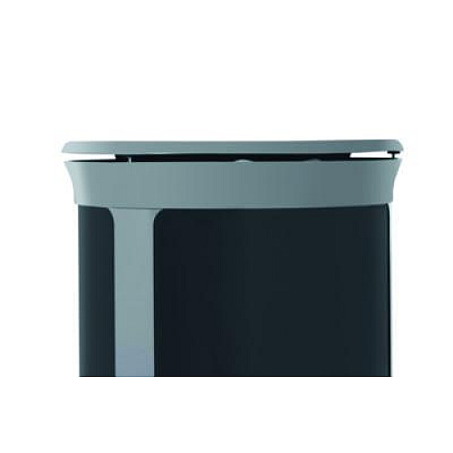 Rubbermaid Commercial ENHANCE Series Waste Receptacle, Dual Top Hole, 33 gal, Metal, Pearl Gray/Umbra Gray (2172847)