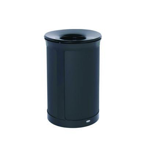 Rubbermaid Commercial ENHANCE Series Waste Receptacle, 23 gal, Metal, Jet Black Metallic (2172850)