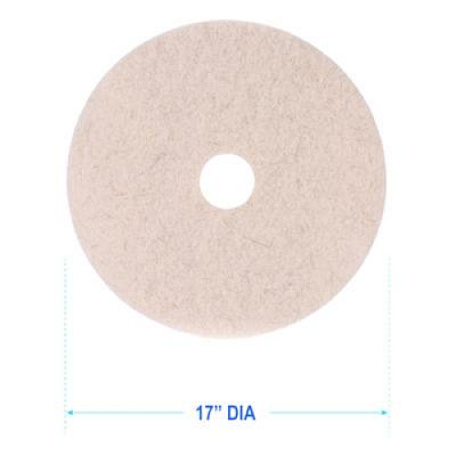 Boardwalk Natural Hog Hair Burnishing Floor Pads, 17" Diameter, Tan, 5/Carton (4017NHE)