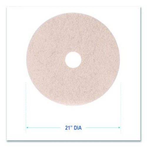 Boardwalk Natural Hog Hair Burnishing Floor Pads, 21" Diameter, Tan, 5/Carton (4021NHE)