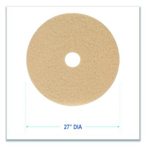 Boardwalk Burnishing Floor Pads, 27" Diameter, Tan, 5/Carton (4027ULT)