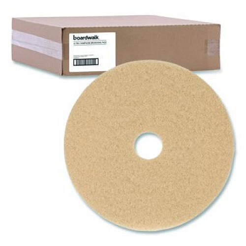 Boardwalk Burnishing Floor Pads, 27" Diameter, Tan, 5/Carton (4027ULT)