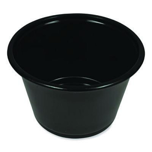 Boardwalk Souffle/Portion Cups, 4 oz, Plastic, Black, 2,500/Carton (PRTN4BL)