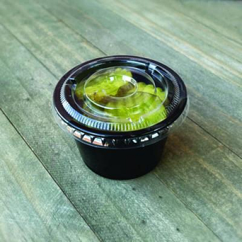 Boardwalk Souffle/Portion Cups, 4 oz, Plastic, Black, 2,500/Carton (PRTN4BL)