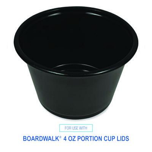 Boardwalk Souffle/Portion Cups, 4 oz, Plastic, Black, 2,500/Carton (PRTN4BL)