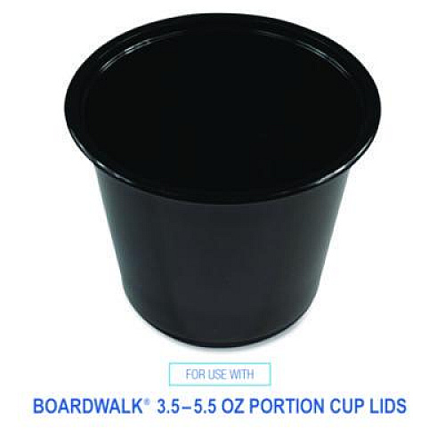 Boardwalk Souffle/Portion Cups, 5.5 oz, Plastic, Black, 2,500/Carton (PRTN55BL)