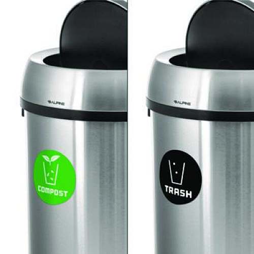 Alpine Industries 17 Gallon Stainless Steel Indoor Compost and Trash Station with Swivel Lid (47065L1COT)