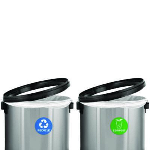 Alpine Industries 17 Gallon Stainless Steel Indoor Compost and Trash Station with Swivel Lid (47065L1COT)