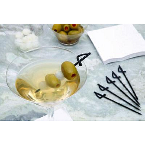 AmerCareRoyal Sword Picks, Plastic, 6", Black, 1,000/Box, 10 Boxes/Carton (RP147BK)