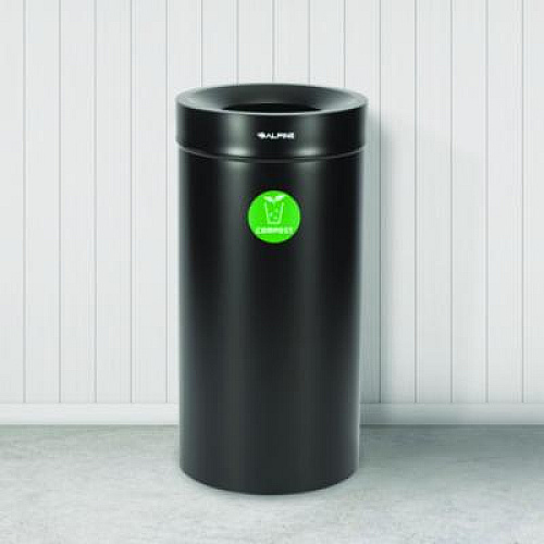 Alpine Industries 27 Gallon Black Stainless Steel Compost Can (47527BLKCO)