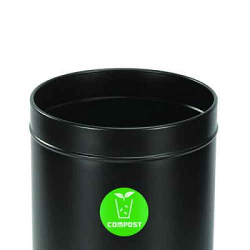 Alpine Industries 27 Gallon Black Stainless Steel Compost Can (47527BLKCO)