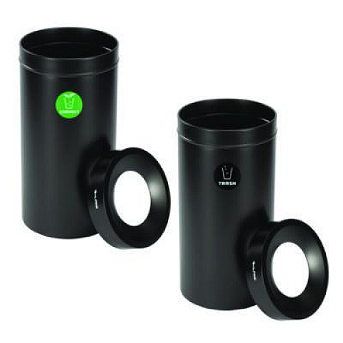 Alpine Industries 27 Gallon Black Stainless Steel Compost Bin and Trash Can (47527BLKCOT)