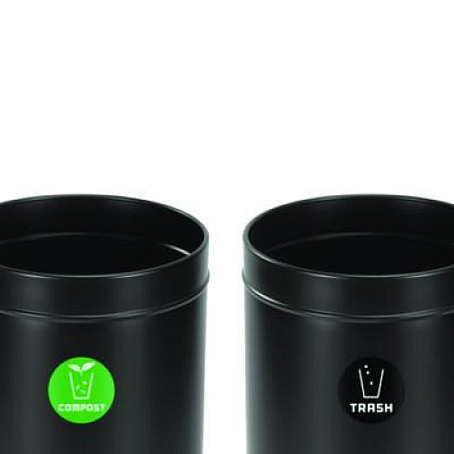 Alpine Industries 27 Gallon Black Stainless Steel Compost Bin and Trash Can (47527BLKCOT)