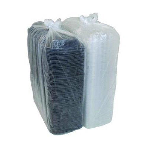 Pactiv Evergreen MealMaster Rib Container Base/Lid, 16.6 x 7.3 x 2.3, Black/Clear, Plastic, 80/Carton (YCNC167000DZ)