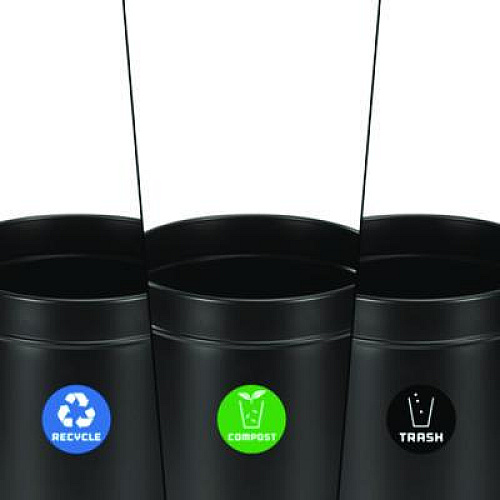 Alpine Industries 27 Gallon Black Stainless Steel Compost Bin, Recycling Can and Trash Receptacle (47527BLKRTCO)