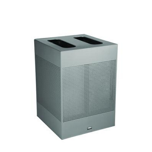 Rubbermaid Commercial Designer Line Silhouettes Waste Receptacle, 34 gal, Steel, Silver Metallic (2182675)