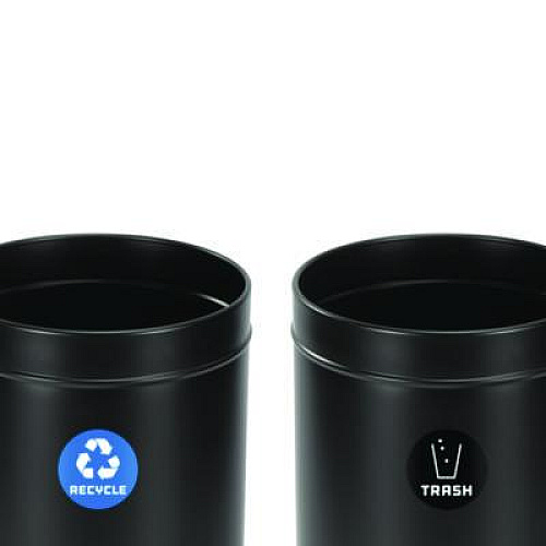 Alpine Industries 27 Gallon Black Stainless Steel Recycling Can and Trash Receptacle (47527BLKRT)