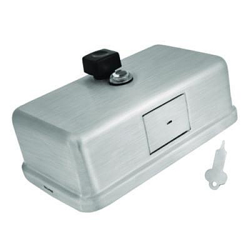 Alpine Industries Horizontal Manual Surface-Mounted Stainless Steel Liquid Soap Dispenser, 40 oz, 2.8 x 8.1 x 4.8, Brushed Stainless Steel (ALP424SSB)