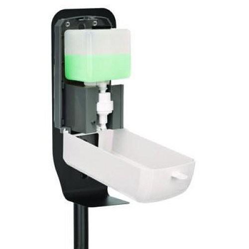 Alpine Industries Automatic Foam Hand Sanitizer/Soap Dispenser with Floor Stand, 40 oz, 4.48 x 6 x 45, White (ALP430FS)
