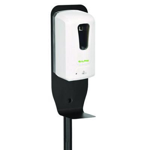 Alpine Industries Automatic Foam Hand Sanitizer/Soap Dispenser with Floor Stand, 40 oz, 4.48 x 6 x 45, White (ALP430FS)