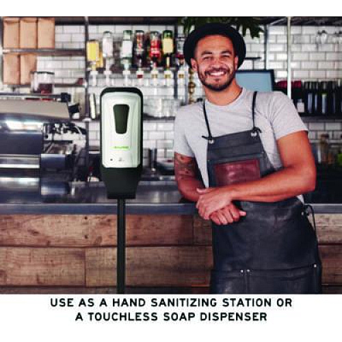 Alpine Industries Automatic Foam Hand Sanitizer/Soap Dispenser with Floor Stand, 40 oz, 4.48 x 6 x 45, White (ALP430FS)