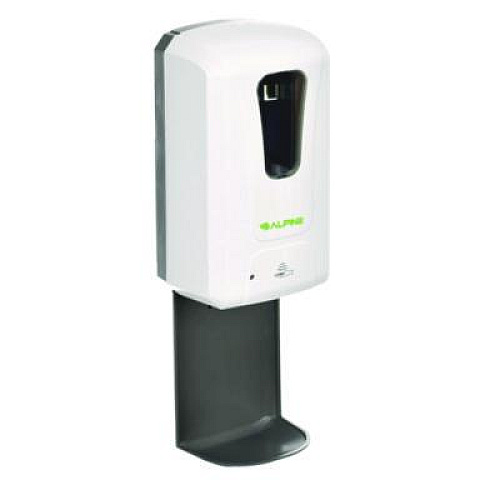 Alpine Industries Wall Mount Automatic Foam Hand Sanitizer Soap Dispenser with Drip Tray, 40 oz, 4.48 x 6 x 18.1, White (ALP430FT)